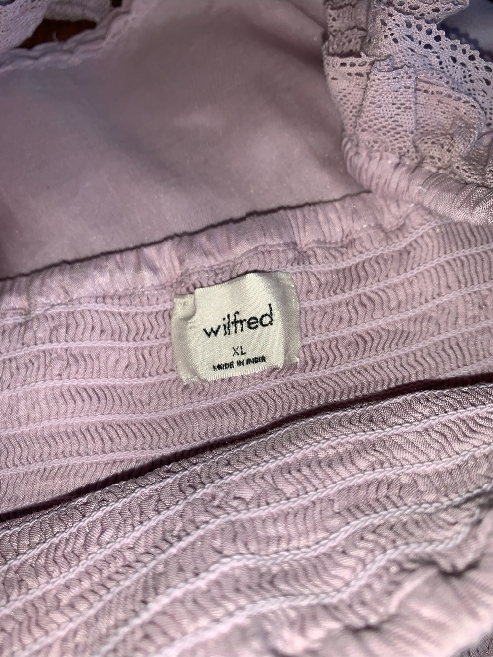 Wilfred Womens Light Lavender Smocked Ruffle Tank Dress - Picture 2 of 16